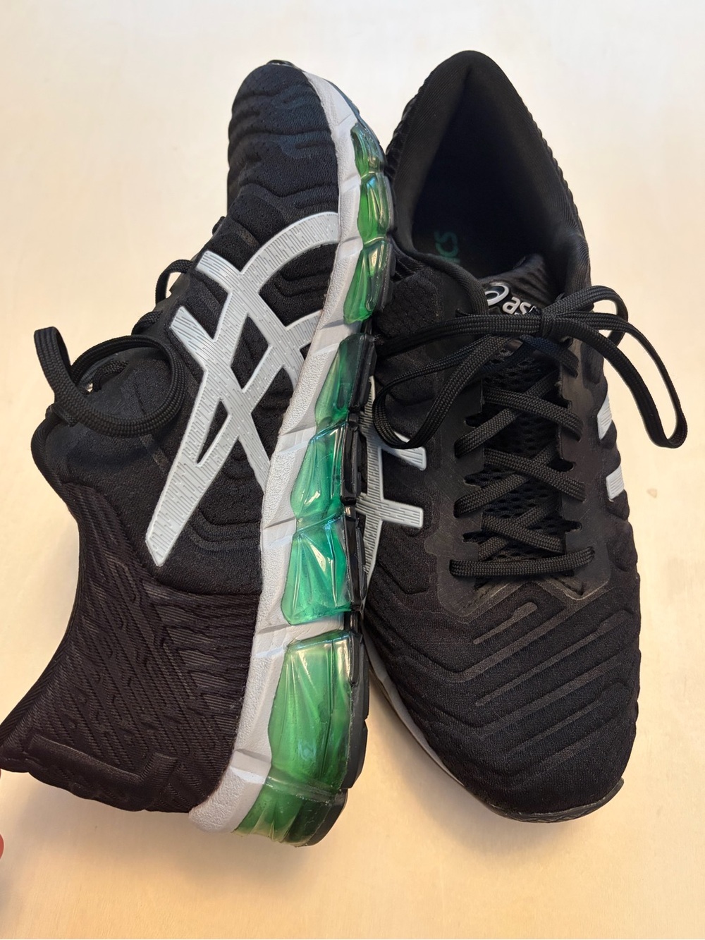 Women’s Black, Gray & Green ASICS Gel-Quantum 360 5 Running Shoes, Size 8.5